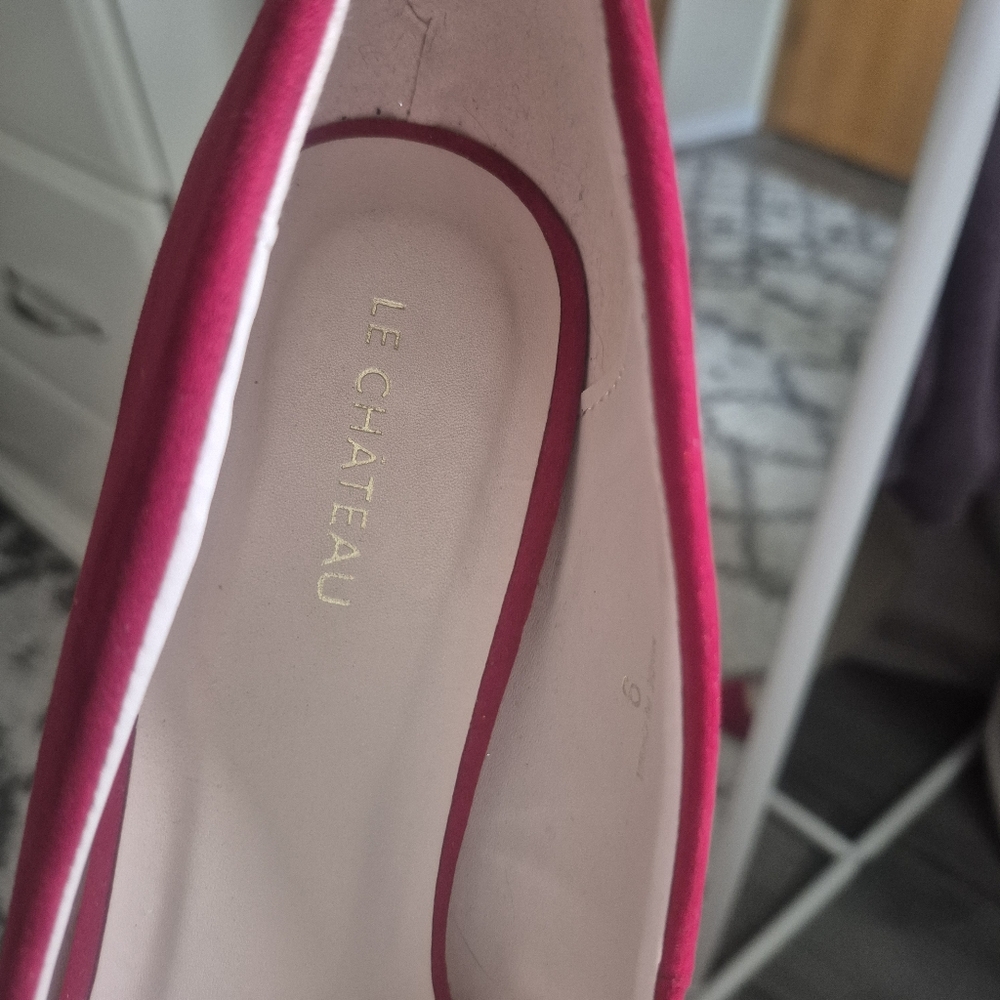 Elegant LeChateau Red Stiletto Suede Heels Pumps High Heel Sexy - Picture 9 of 9